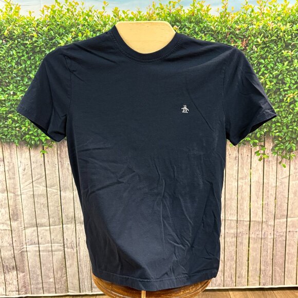 Original Penguin Mens Cotton T-Shirt Navy Size Medium (SKU: 32M) - Picture 1 of 6